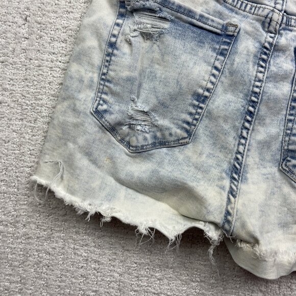Refuge Denim Miami High Rise Stretch Light wash Cut off Shorts Women’s 7 - Picture 10 of 11